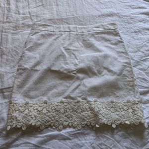 JCrew Factory Lace-Trim Mini Skirt